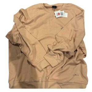 Women's Tan Crew Neck Sweater light coral